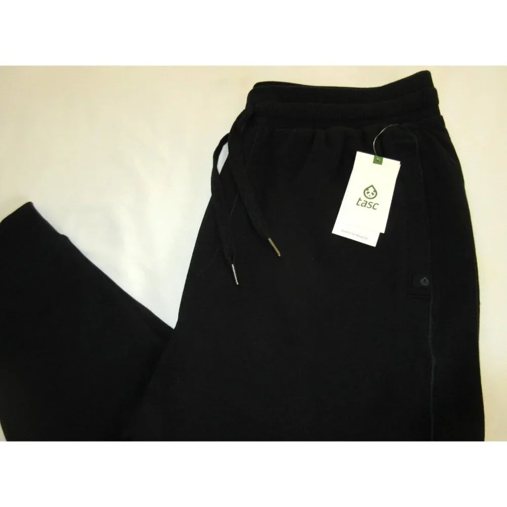 Tasc Performance Men's Varsity Fleece French Terry Jogger Pants Black NWT - Picture 12 of 13